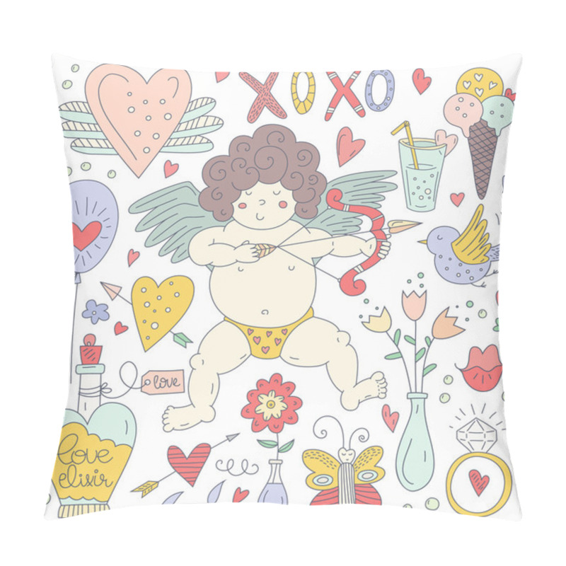 Personality  Valentines Day Doodle Collection Pillow Covers