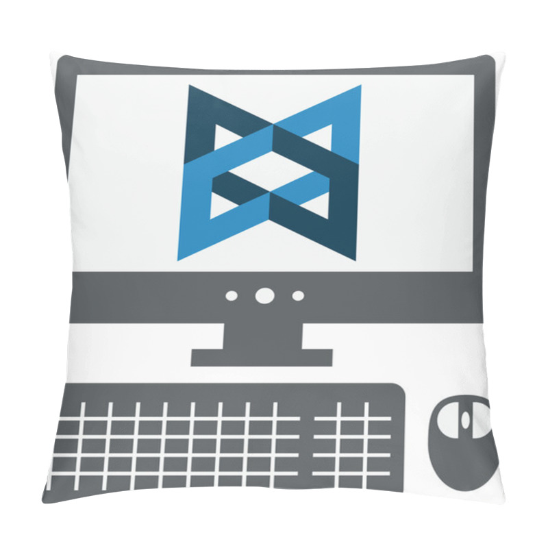 Personality  Vector Icon Of Personal Computer With Backbone Js Sign On The Sc Pillow Covers