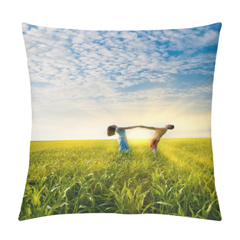 Personality  Happy Couple In The Field Pillow Covers