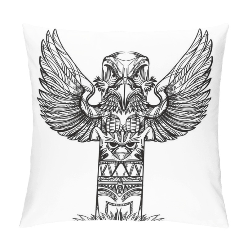 Personality  Native Traditional Indian Totem Outline Icon Pillow Covers