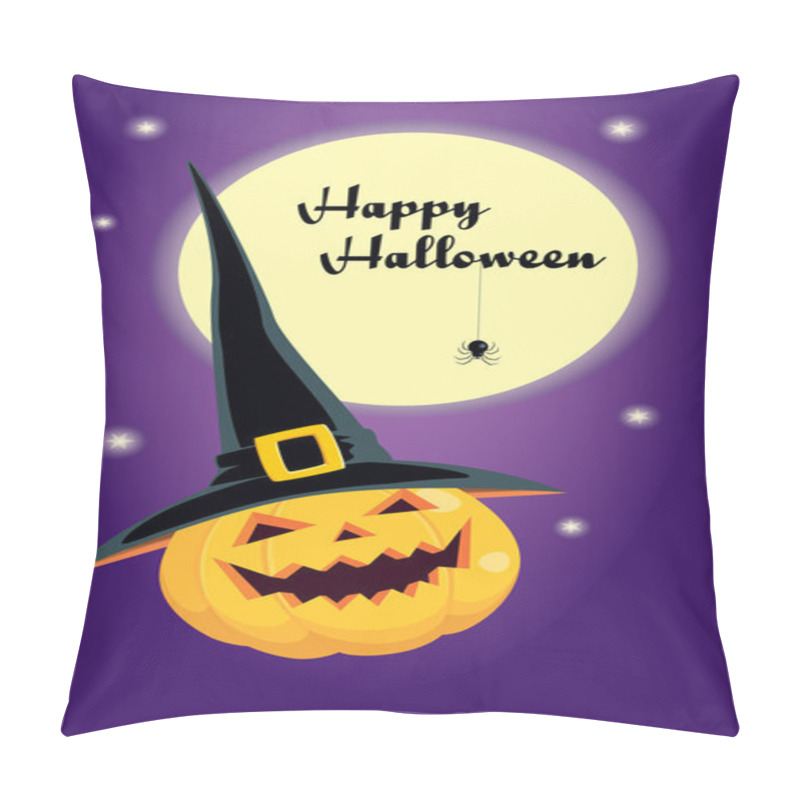 Personality  Halloween Pumpkin In A Hat Pillow Covers