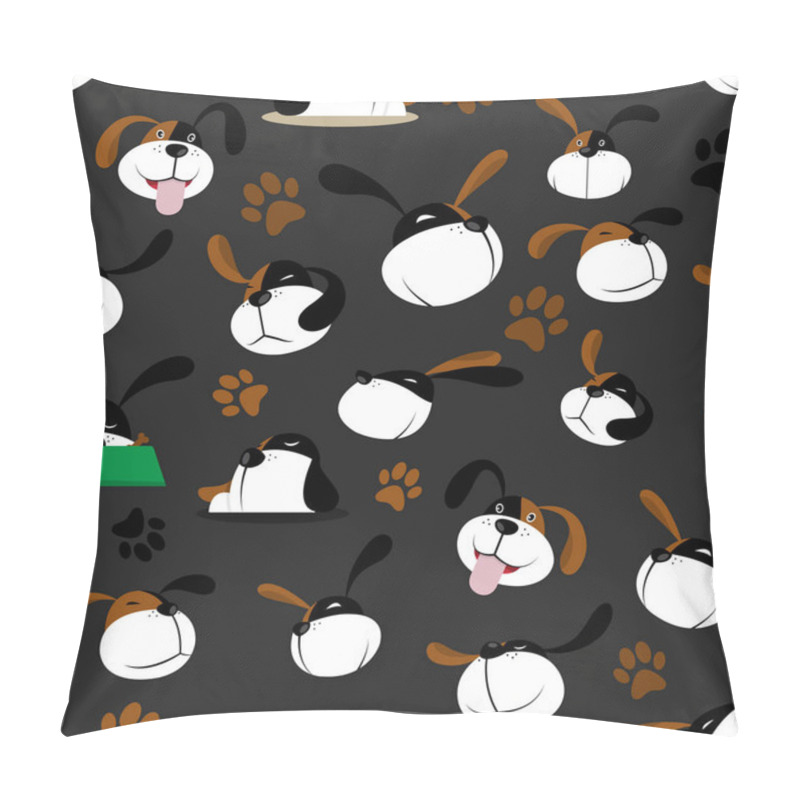 Personality  Vector Dog Pattern Black Pillow Covers