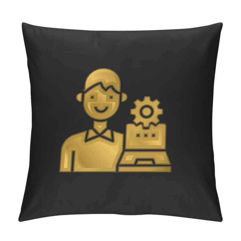 Personality  Admin Gold Plated Metalic Icon Or Logo Vector Pillow Covers