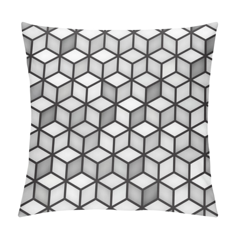 Personality  Vector Seamless Cube Shape Rhombus Grid Geometric Pattern Pillow Covers