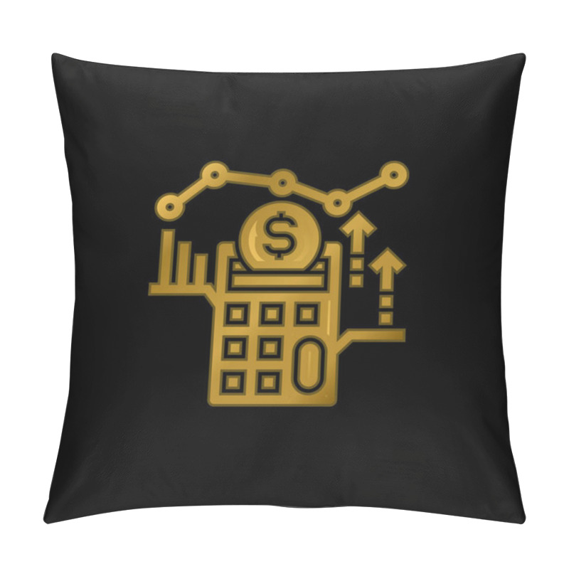 Personality  Accounting Gold Plated Metalic Icon Or Logo Vector Pillow Covers