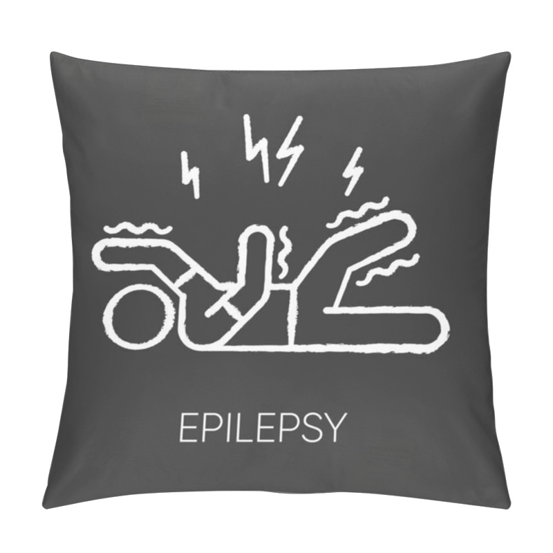 Personality  Epilepsy Chalk Icon. Convulsive Seizure. Shaking And Tremor. Mov Pillow Covers