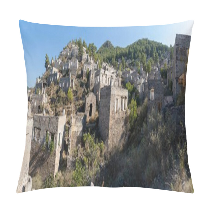 Personality  Kayakoy Ghost Town Near Fethiye, Mugla, Turkey. Abandoned Greek Village With Crumbling Stone Houses, Historic Ruins, And A Hauntingly Beautiful Hillside Setting. Pillow Covers