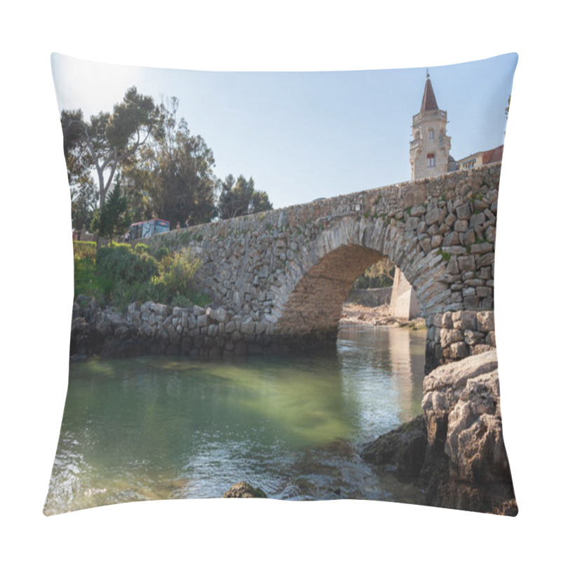 Personality  Stone Bridge And Coastal View In Cascais, Portugal Pillow Covers