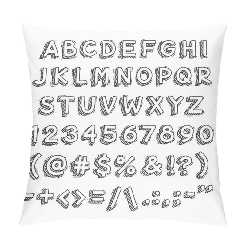 Personality  Hand Drawn 3D Letters And Numbers Pillow Covers