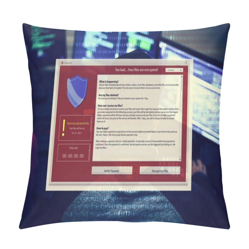 Personality  Computer Cybercrime, Warning Window Icon Pillow Covers