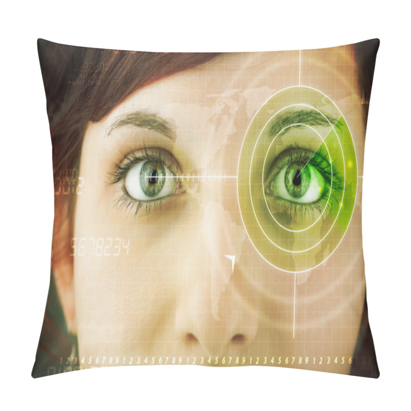 Personality  Cyber Woman With Modern Military Target Eye Pillow Covers