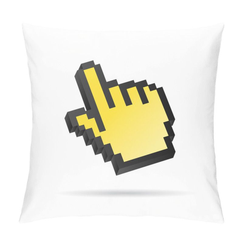 Personality  Yellow Pixel 3D Vector Mouse Cursor Hand Pillow Covers