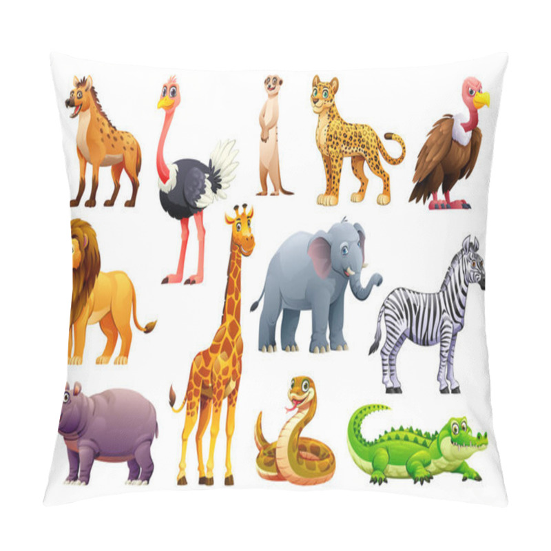 Personality  African Animals Set. Vector Cartoon Illustration Pillow Covers