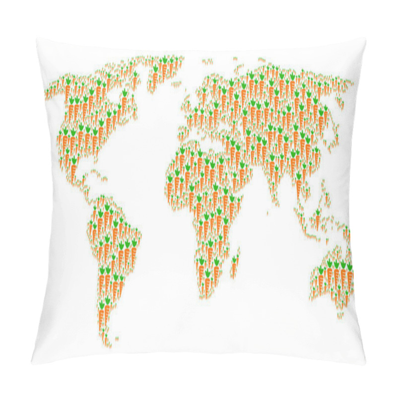 Personality  World Atlas Mosaic Of Carrot Icons Pillow Covers