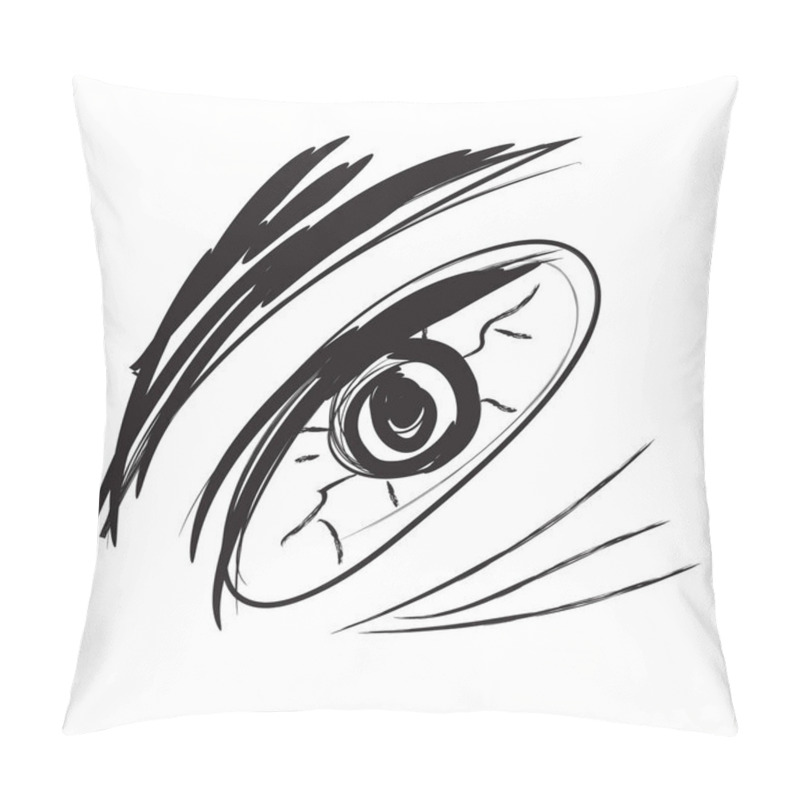 Personality  Hand Drawn Eye Set. Optical Doodle Sketch, Eyesight Drawing, Scribble Eyes Design Elements Engraved, Eyeball In Black White Retro Style, Eye Vector Illustration Pillow Covers