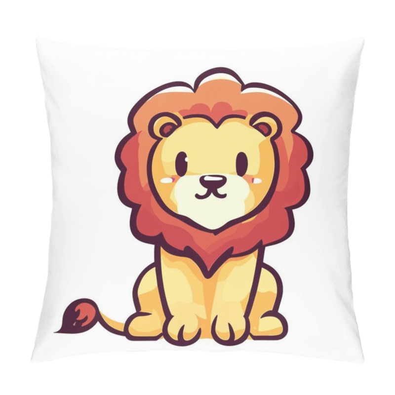 Personality  Cute Lion Vector Illustration, Adorable Lion Character Design For Wildlife Themes Pillow Covers