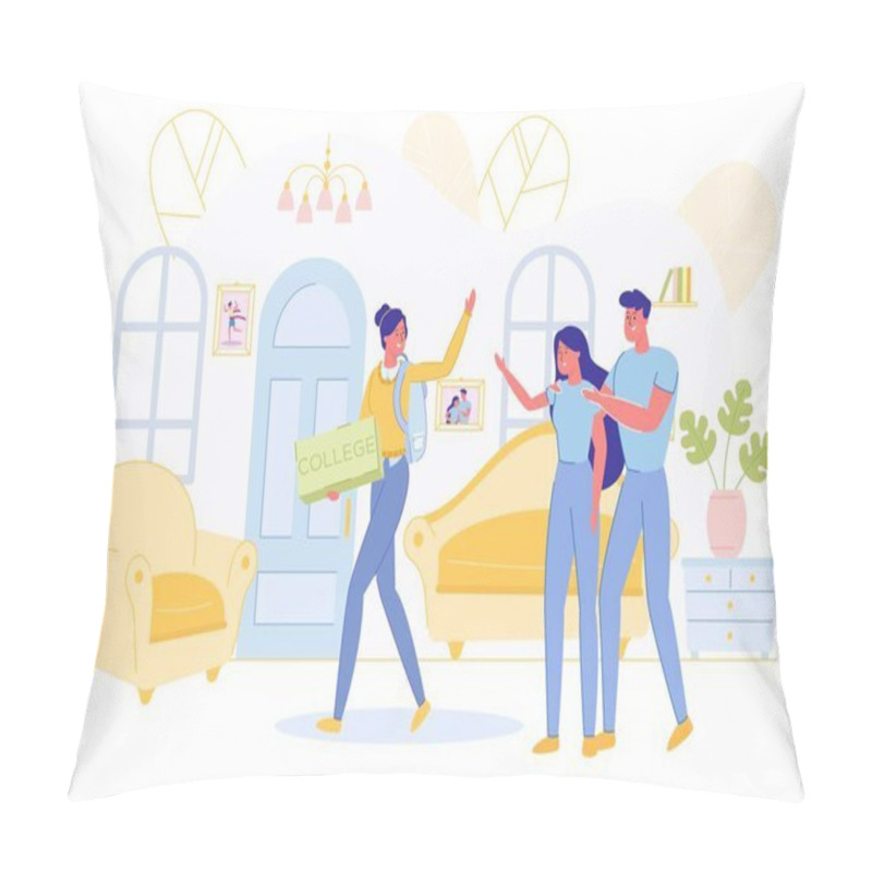 Personality  Teenager Girl Going To College Leaves Parents Home Pillow Covers