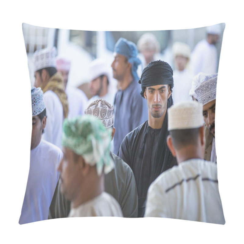 Personality  Men At A Market In Nizwa Pillow Covers