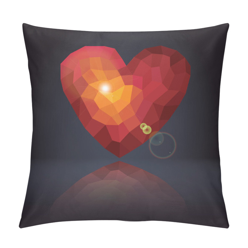 Personality  Triangles - Polygons Red Heart Pillow Covers