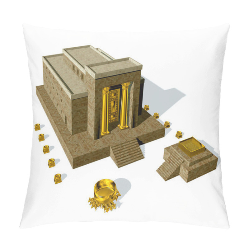 Personality  King Solomon Temple Isolated On White Background Pillow Covers