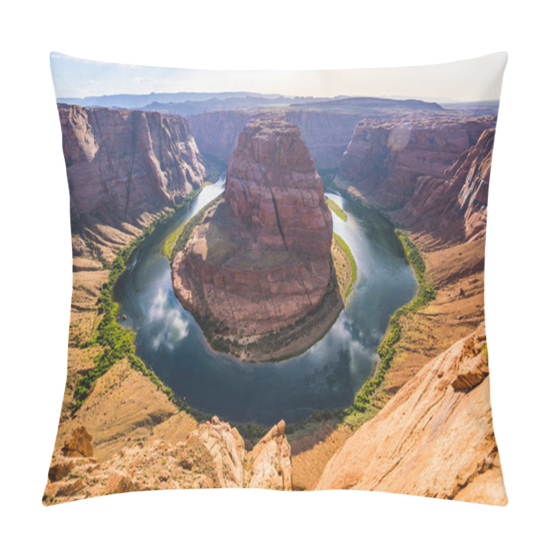 Personality  Beautiful Horseshoe Bend On Sunny Day,Page,Arizona,usa. Pillow Covers