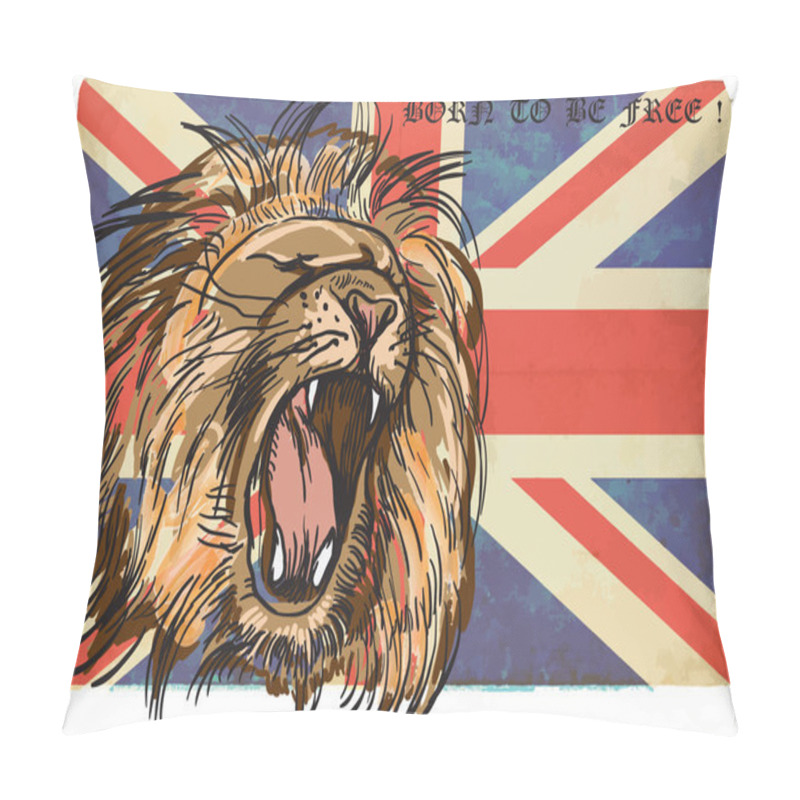 Personality  Lion - An Hand Drawn Vector Pillow Covers