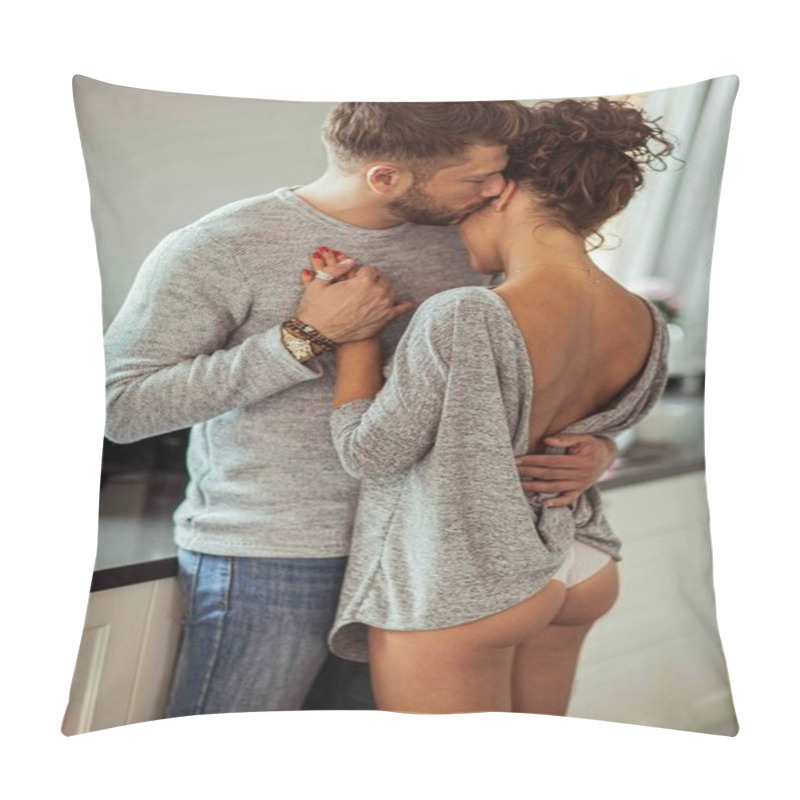 Personality  Intimate Time Of Couple In Home Interior. Pillow Covers