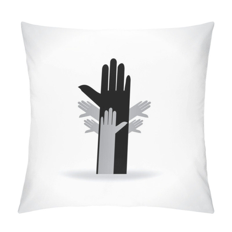 Personality  Many Hands Human Rights Icon Vector Pillow Covers