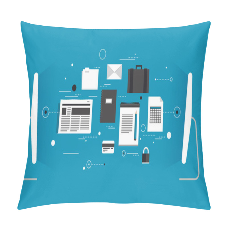 Personality  Data Transfer Flat Illustration Pillow Covers