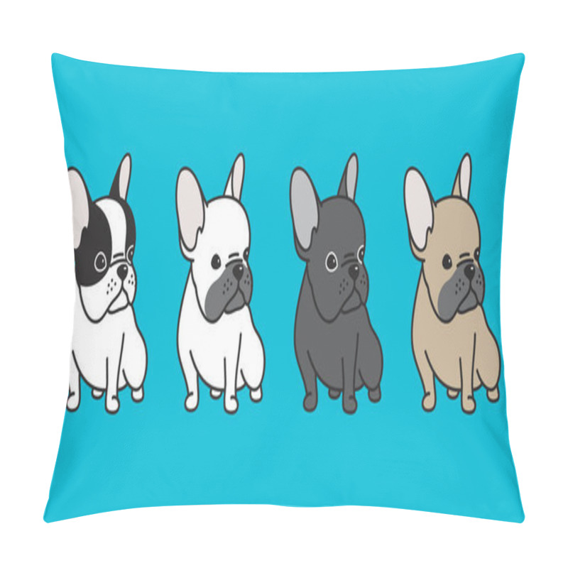 Personality  French Bulldog Vector Dog Doodle Character Illustration Cartoon Pillow Covers