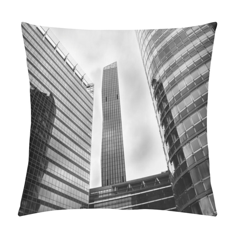 Personality  Modernist Architecture In High Rise Office And Apartment Buildin Pillow Covers