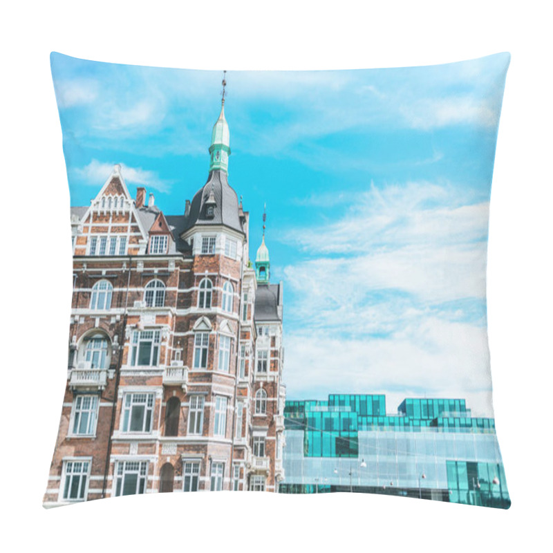 Personality  Urban Scene With Beautiful Architecture Of Copenhagen And Cloudy Sky, Denmark Pillow Covers