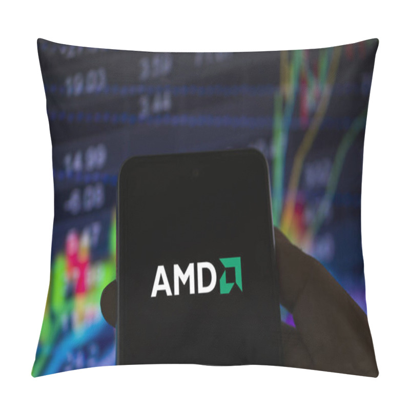 Personality  Advanced Micro Devices, Inc. (AMD) Smartphone. Is An American Multinational Corporation And Semiconductor Company Develops Computer Processors And Related Technologies For Busines,Dhaka,Bangladesh 09 Sep 2024. Pillow Covers