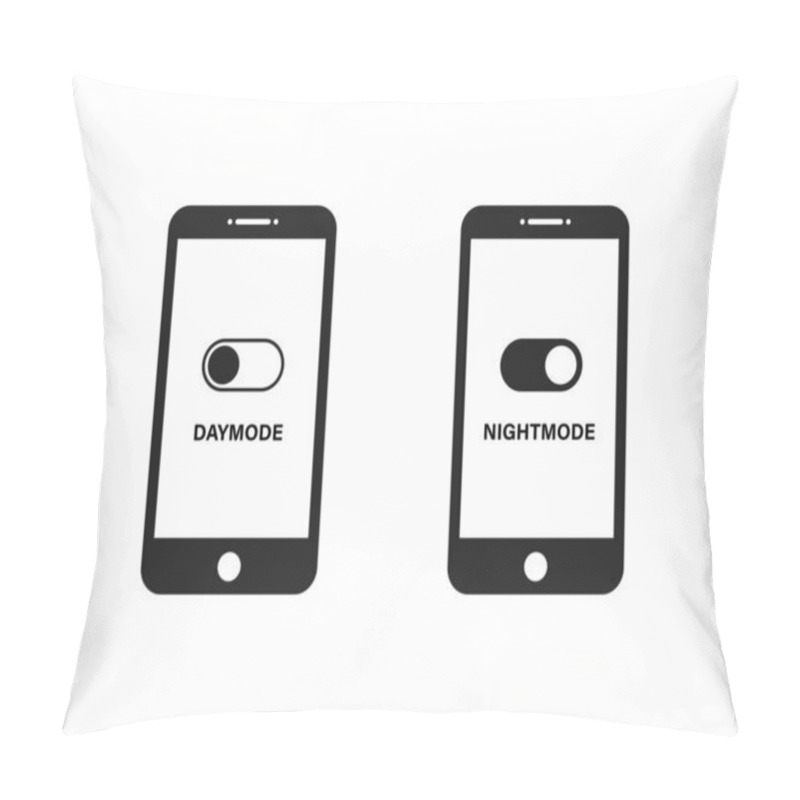 Personality  Night And Day Mode Smartphone Vector Isolated Icon. Technology C Pillow Covers