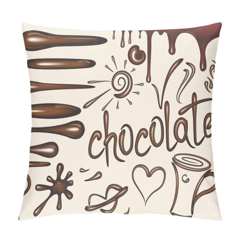 Personality  Set Brushes Of Chocolate Drips Pillow Covers