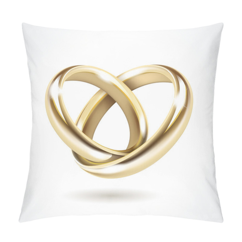 Personality  Vector Gold Wedding Rings Isolated Pillow Covers