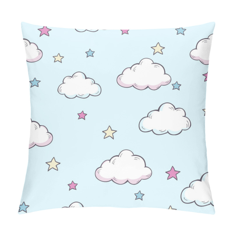 Personality  Pattern With Clouds And Stars Pillow Covers