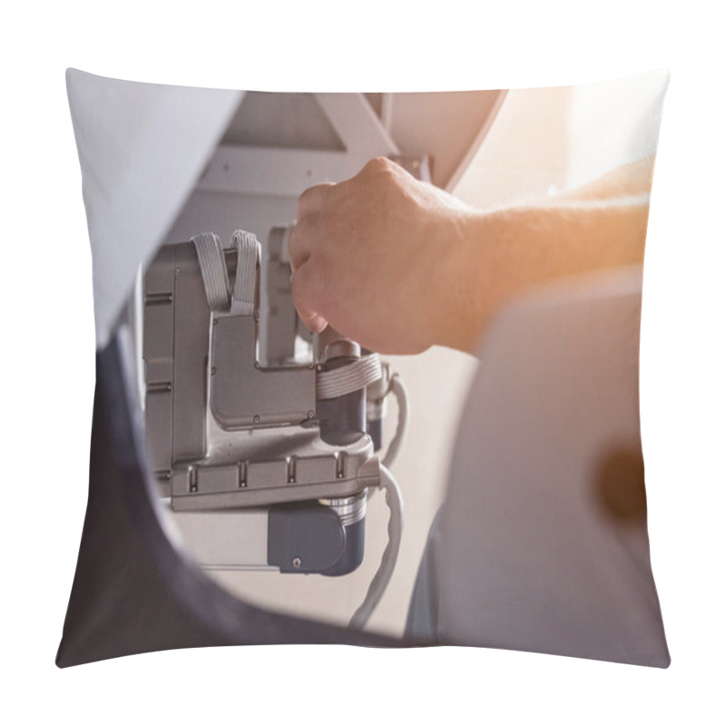 Personality  Modern Surgical System. Medical Robot. Minimally Invasive Robotic Surgery. Medical Background Pillow Covers