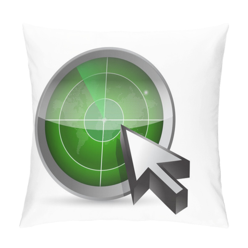 Personality  Radar, Map And Cursor Illustration Design Pillow Covers