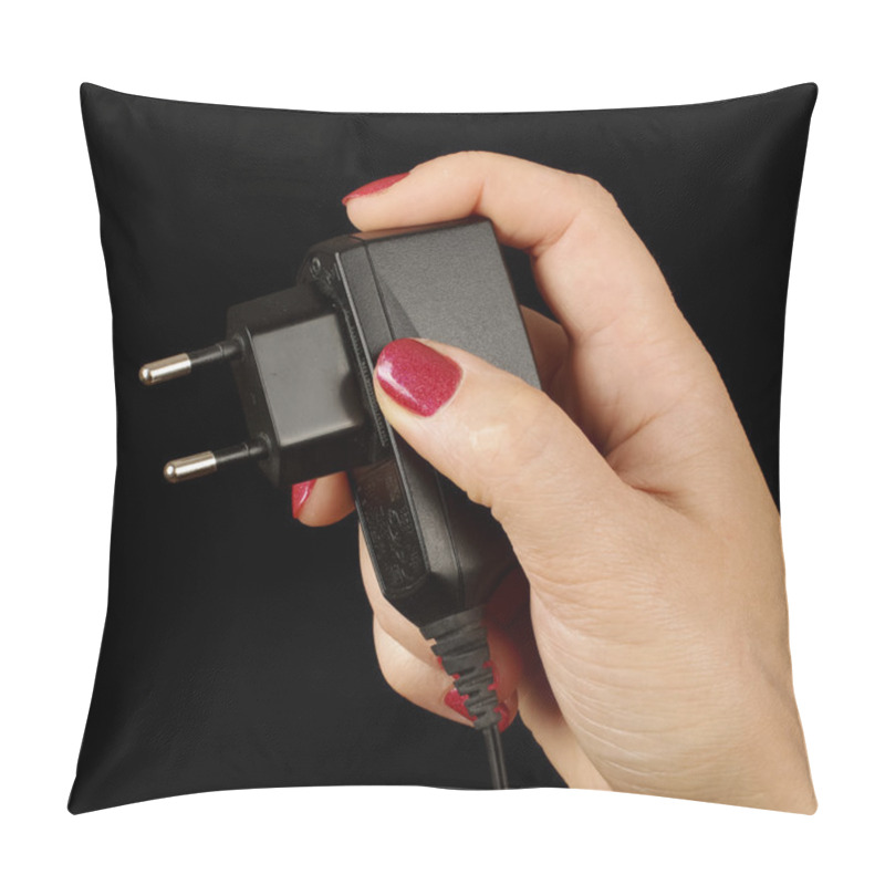 Personality  Female Hand Holding Mobile Phone Charger Pillow Covers