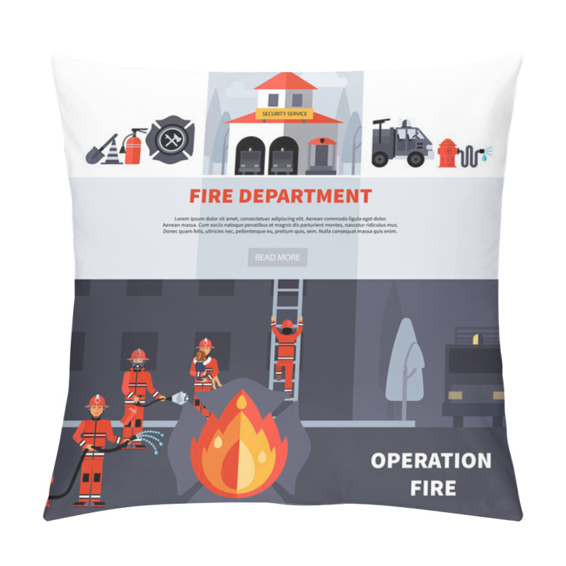 Personality  Fire Department Banners Pillow Covers