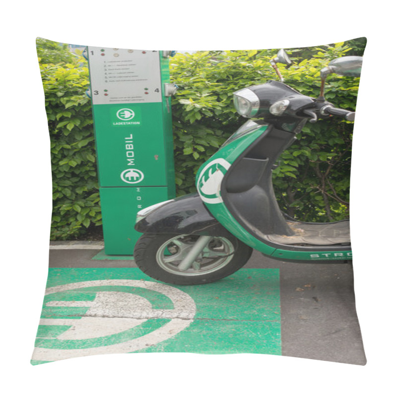 Personality  Electric Scooter At The Loading Station Pillow Covers