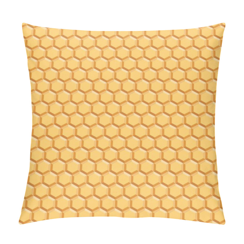 Personality  Yellow Geometric Honeycomb Seamless Pattern. Vector Endless Background With Hexagons Pillow Covers