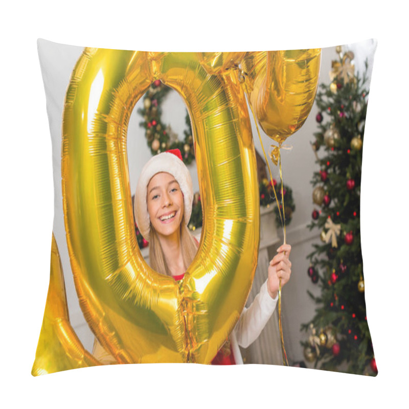 Personality  Teen Girl With New Year Balloons Pillow Covers