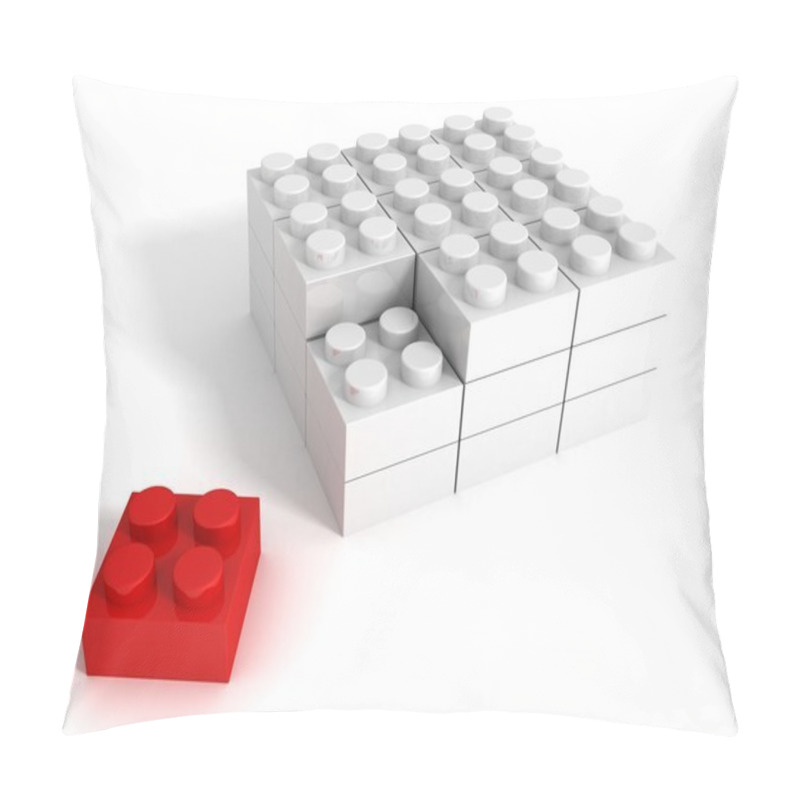 Personality  One Individuality Red Construction Block On White Backround Pillow Covers