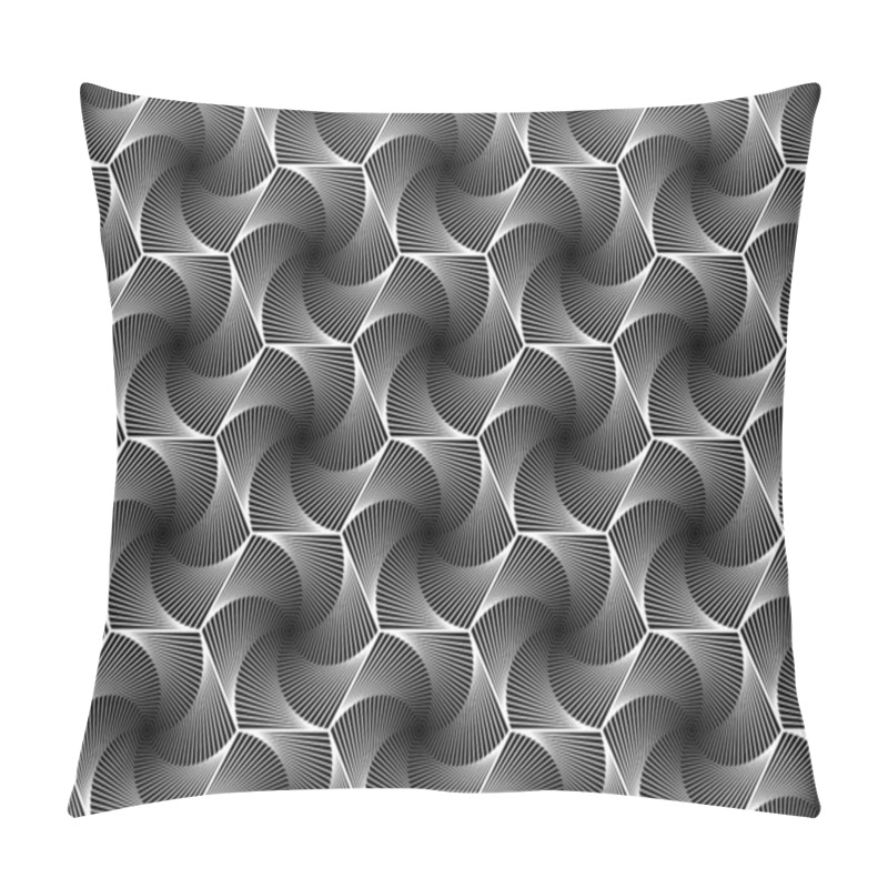 Personality  Design Seamless Monochrome Hexagonal Geometrical Pattern Pillow Covers