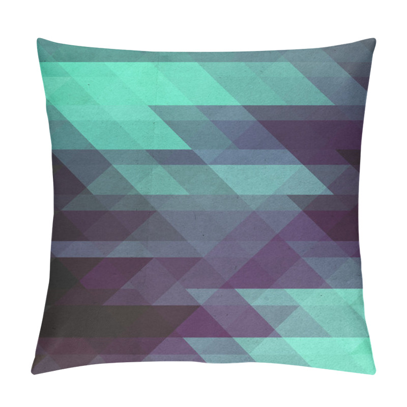 Personality  Green And Blue Retro Mosaic Background Pillow Covers