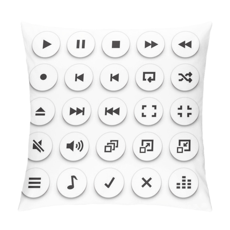 Personality  Video And Audio Player Buttons Pillow Covers