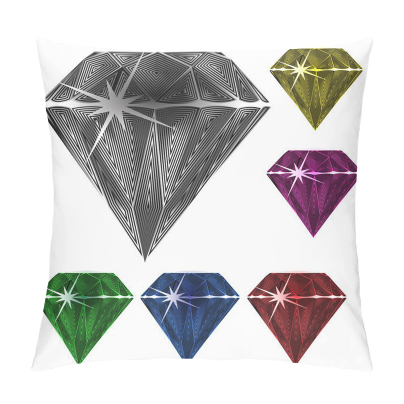 Personality  Diamonds Against White Pillow Covers