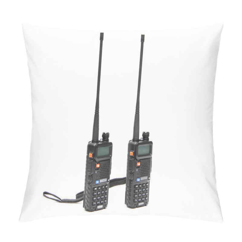 Personality  Handheld Walkie Talkie On A White Background Pillow Covers